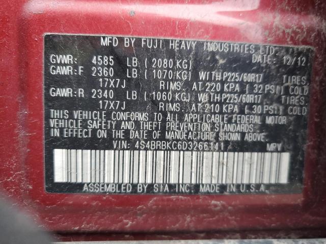 Photo 12 VIN: 4S4BRBKC6D3266141 - SUBARU OUTBACK 