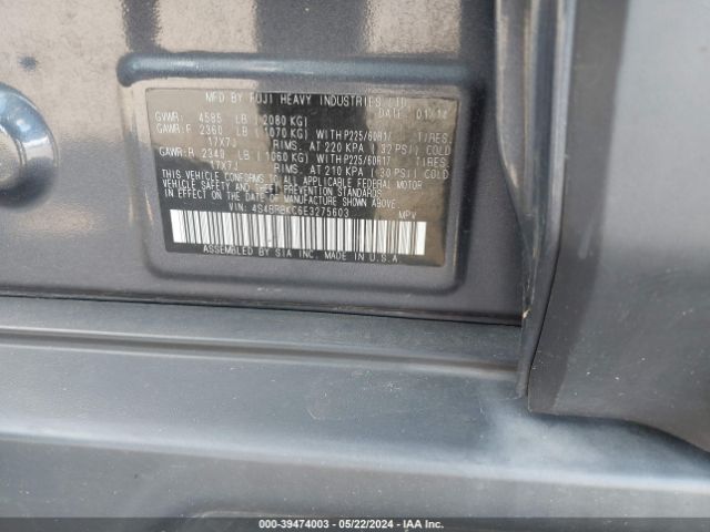 Photo 8 VIN: 4S4BRBKC6E3275603 - SUBARU OUTBACK 