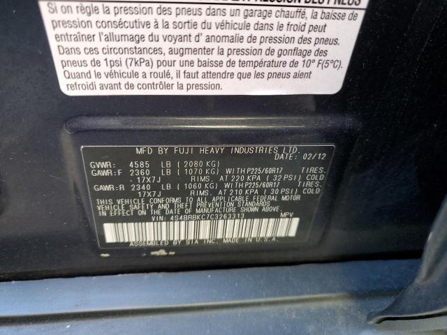 Photo 12 VIN: 4S4BRBKC7C3263313 - SUBARU OUTBACK 2. 