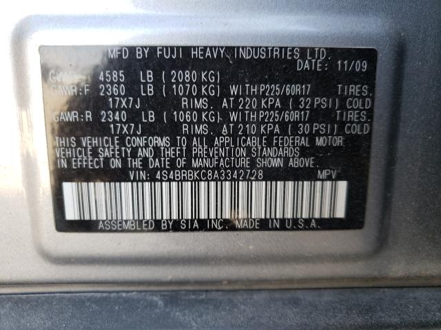 Photo 9 VIN: 4S4BRBKC8A3342728 - SUBARU OUTBACK 2. 