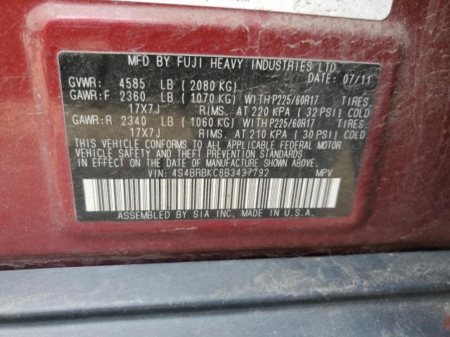 Photo 12 VIN: 4S4BRBKC8B3437792 - SUBARU OUTBACK 2. 