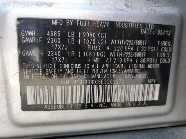 Photo 11 VIN: 4S4BRBKC8E3203270 - SUBARU OUTBACK 2. 