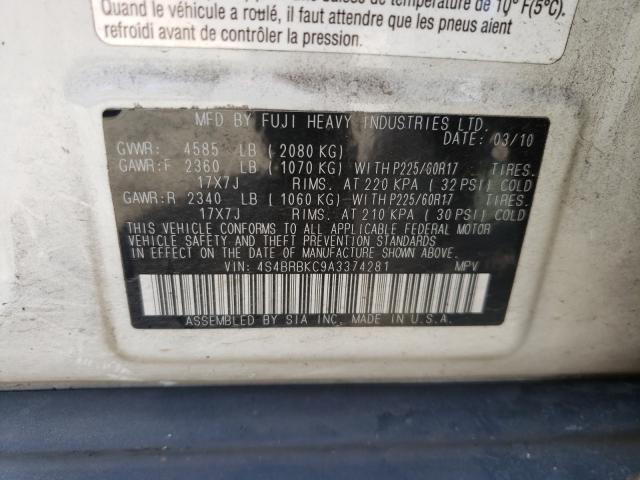 Photo 9 VIN: 4S4BRBKC9A3374281 - SUBARU OUTBACK 2. 