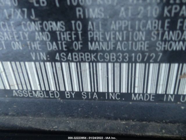 Photo 8 VIN: 4S4BRBKC9B3310727 - SUBARU OUTBACK 