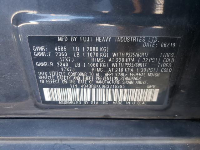 Photo 9 VIN: 4S4BRBKC9B3316995 - SUBARU OUTBACK 