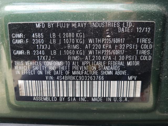 Photo 9 VIN: 4S4BRBKC9D3263766 - SUBARU OUTBACK 2. 