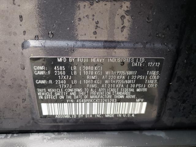 Photo 9 VIN: 4S4BRBKCXD3265283 - SUBARU OUTBACK 2. 