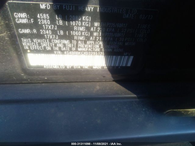 Photo 8 VIN: 4S4BRBKCXD3295125 - SUBARU OUTBACK 