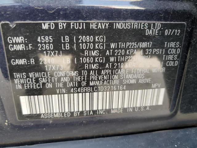 Photo 12 VIN: 4S4BRBLC1D3216164 - SUBARU OUTBACK 