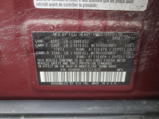 Photo 9 VIN: 4S4BRBLC2C3231612 - SUBARU OUTBACK 2. 