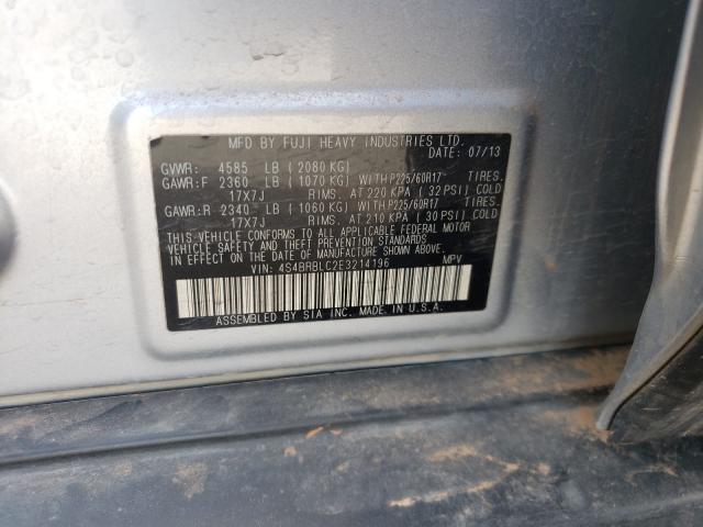 Photo 9 VIN: 4S4BRBLC2E3214196 - SUBARU OUTBACK 2. 