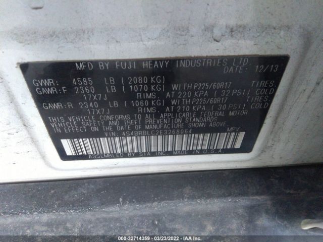 Photo 8 VIN: 4S4BRBLC2E3268064 - SUBARU OUTBACK 