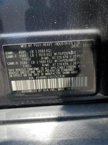 Photo 12 VIN: 4S4BRBLC5D3262838 - SUBARU OUTBACK 2. 