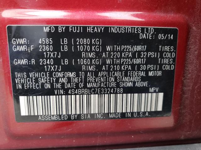 Photo 12 VIN: 4S4BRBLC7E3324788 - SUBARU OUTBACK 