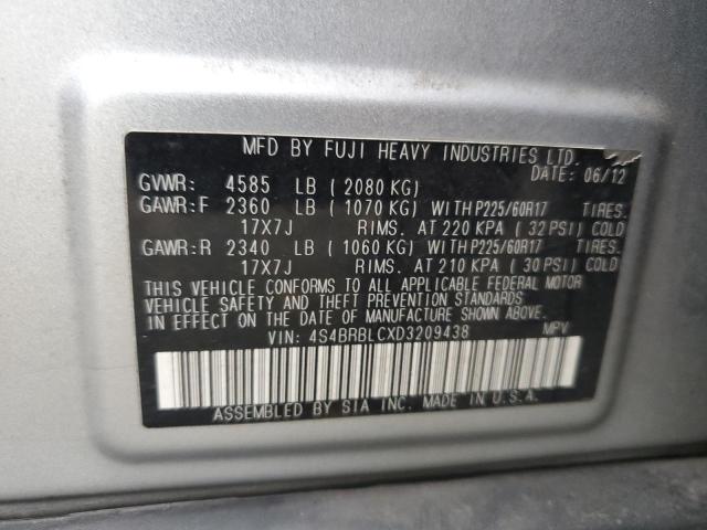 Photo 12 VIN: 4S4BRBLCXD3209438 - SUBARU OUTBACK 2. 