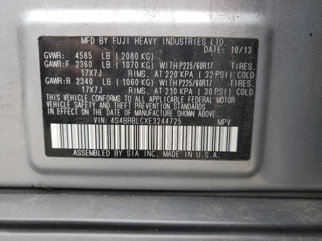 Photo 12 VIN: 4S4BRBLCXE3244725 - SUBARU OUTBACK 