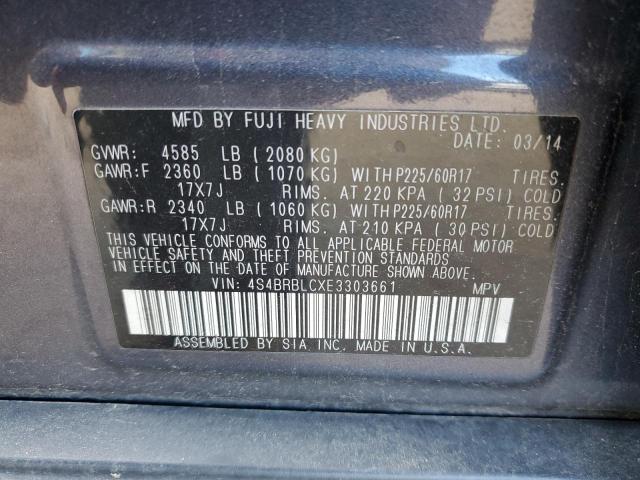 Photo 11 VIN: 4S4BRBLCXE3303661 - SUBARU OUTBACK 2. 