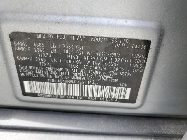 Photo 12 VIN: 4S4BRBMC4E3316484 - SUBARU OUTBACK 