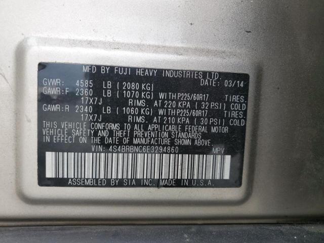 Photo 12 VIN: 4S4BRBNC6E3294860 - SUBARU OUTBACK 