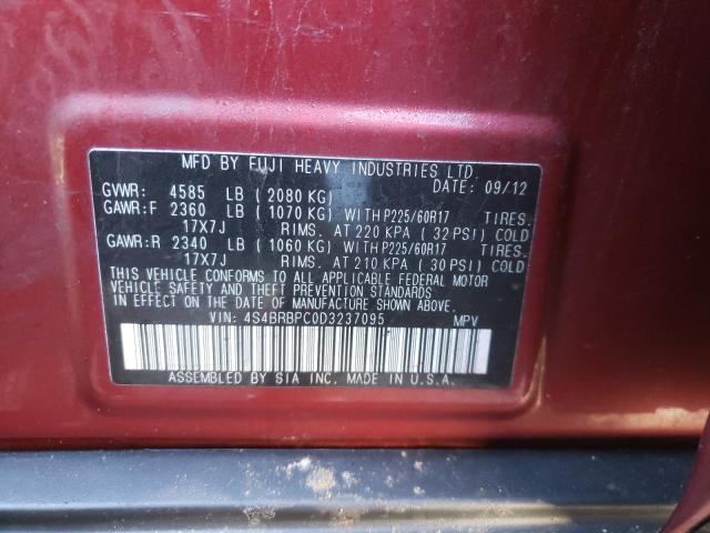 Photo 9 VIN: 4S4BRBPC0D3237095 - SUBARU OUTBACK 2. 