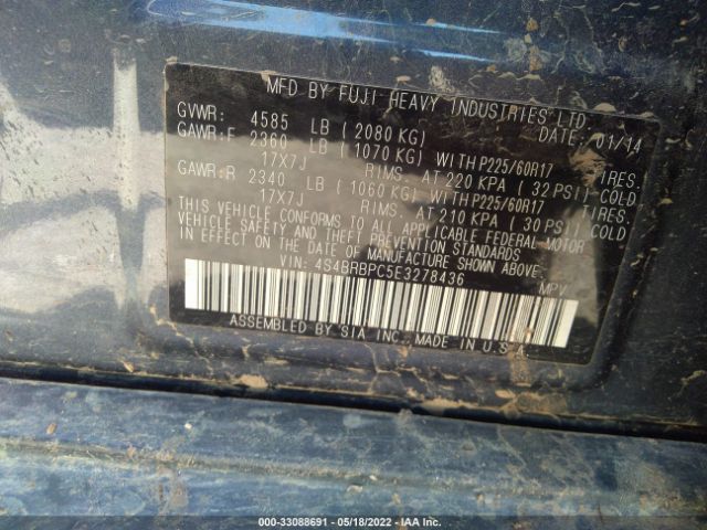 Photo 8 VIN: 4S4BRBPC5E3278436 - SUBARU OUTBACK 