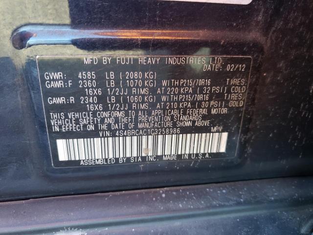 Photo 9 VIN: 4S4BRCAC1C3258986 - SUBARU OUTBACK 