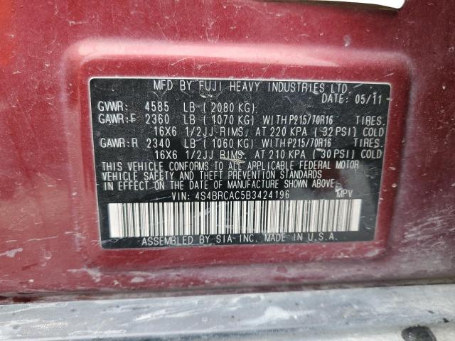 Photo 11 VIN: 4S4BRCAC5B3424196 - SUBARU OUTBACK 