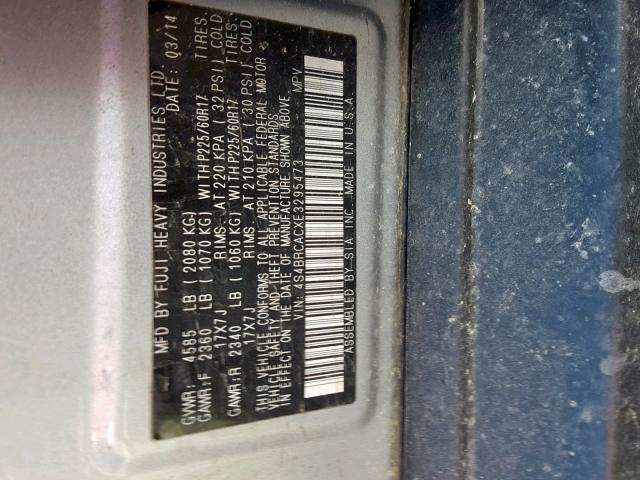 Photo 9 VIN: 4S4BRCACXE3295473 - SUBARU OUTBACK 2. 