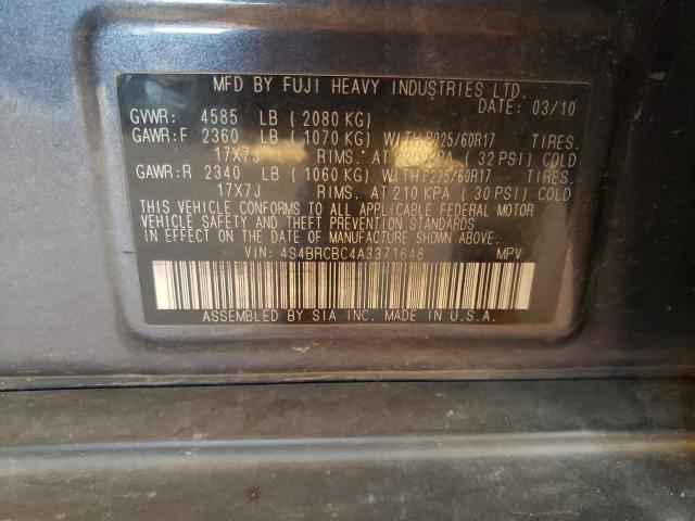 Photo 9 VIN: 4S4BRCBC4A3371648 - SUBARU OUTBACK 2. 