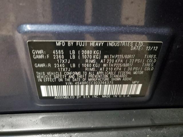 Photo 12 VIN: 4S4BRCCC3D3266375 - SUBARU OUTBACK 