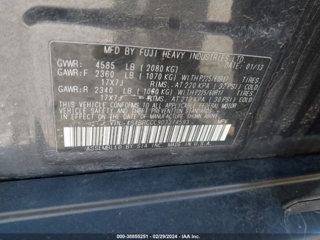 Photo 8 VIN: 4S4BRCCC9D3274593 - SUBARU OUTBACK 