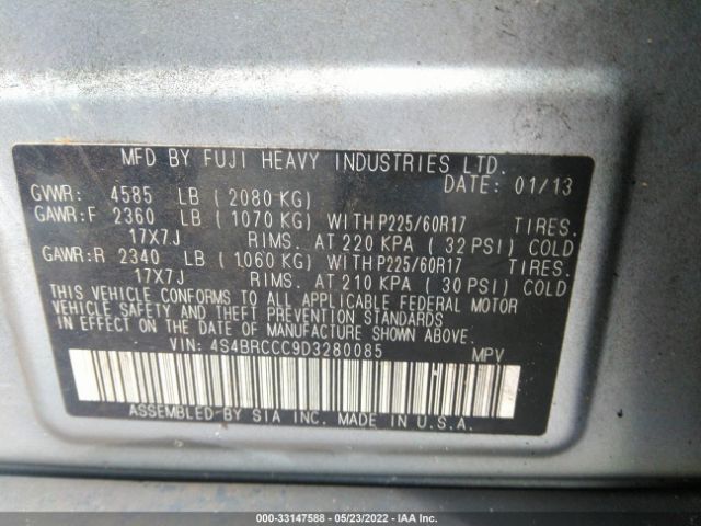 Photo 8 VIN: 4S4BRCCC9D3280085 - SUBARU OUTBACK 