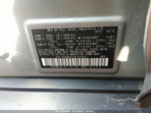 Photo 8 VIN: 4S4BRCCC9E3243877 - SUBARU OUTBACK 