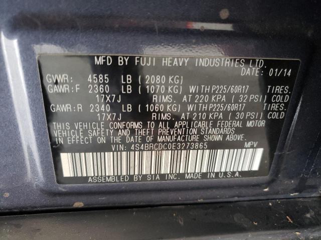 Photo 12 VIN: 4S4BRCDC0E3273865 - SUBARU OUTBACK 2. 