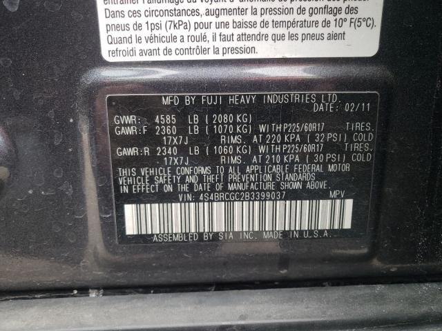 Photo 9 VIN: 4S4BRCGC2B3399037 - SUBARU OUTBACK 2. 