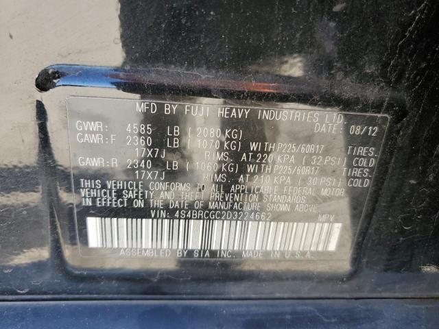 Photo 12 VIN: 4S4BRCGC2D3224662 - SUBARU OUTBACK 