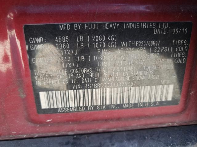 Photo 9 VIN: 4S4BRCGC3B3325707 - SUBARU OUTBACK 2. 