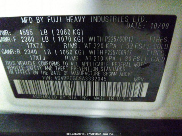 Photo 8 VIN: 4S4BRCGC9A3332045 - SUBARU OUTBACK 