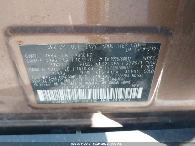 Photo 8 VIN: 4S4BRCJC3D3276715 - SUBARU OUTBACK 