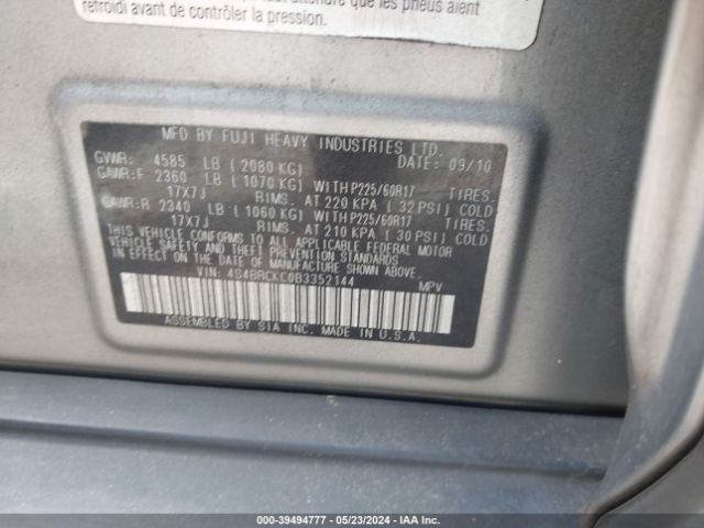 Photo 8 VIN: 4S4BRCKC0B3352144 - SUBARU OUTBACK 