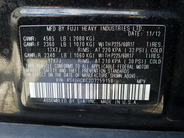 Photo 9 VIN: 4S4BRCKC2D3259158 - SUBARU OUTBACK 2. 