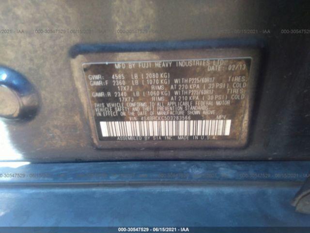 Photo 8 VIN: 4S4BRCKC5D3283566 - SUBARU OUTBACK 