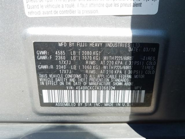 Photo 9 VIN: 4S4BRCKC7A3368324 - SUBARU OUTBACK 2. 