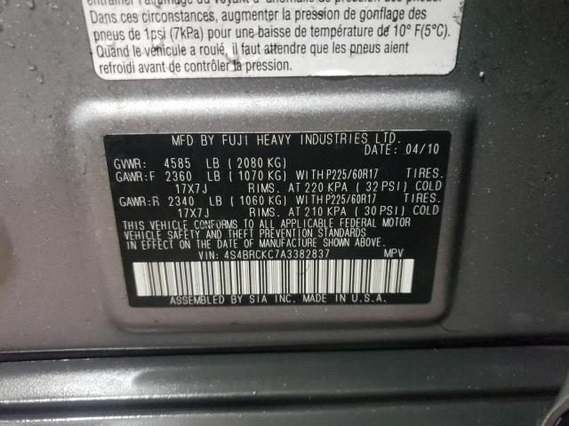 Photo 9 VIN: 4S4BRCKC7A3382837 - SUBARU OUTBACK 2. 