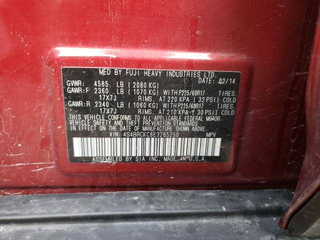 Photo 9 VIN: 4S4BRCKC8E3285250 - SUBARU OUTBACK 2. 