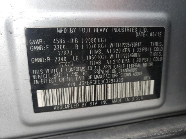 Photo 9 VIN: 4S4BRCKC9C3294309 - SUBARU OUTBACK 2. 