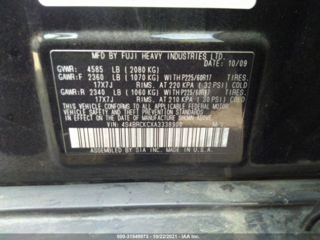 Photo 8 VIN: 4S4BRCKCXA3338900 - SUBARU OUTBACK 