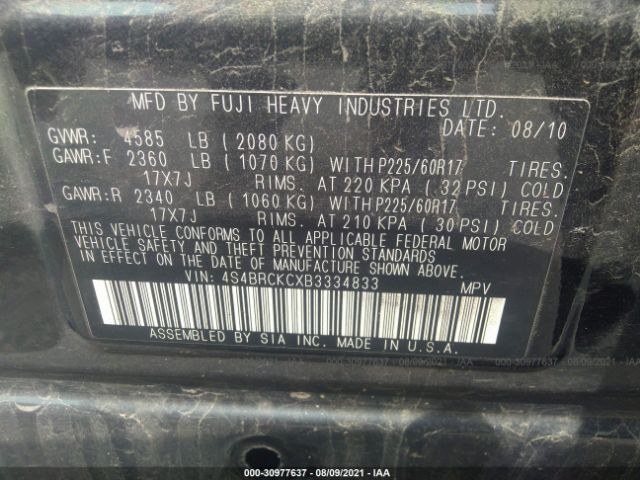 Photo 8 VIN: 4S4BRCKCXB3334833 - SUBARU OUTBACK 