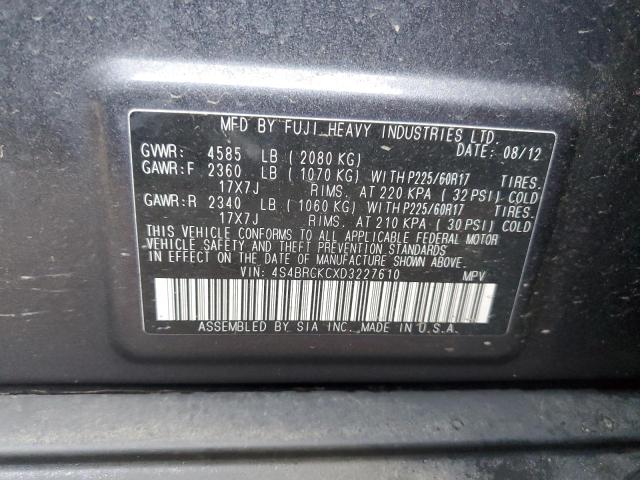 Photo 11 VIN: 4S4BRCKCXD3227610 - SUBARU OUTBACK 