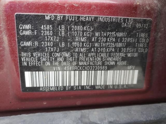 Photo 9 VIN: 4S4BRCKCXD3230989 - SUBARU OUTBACK 2. 